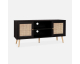 Sweeek: Meuble TV en cannage 120x39x56.5cm - Noir à 64,99€ (au lieu de 129,99€)