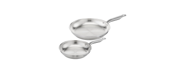 Amazon: Lot de 2 Poêles Tefal Virtuoso E492S225 - Inox, 24 & 28cm, Induction à 37,99€ (au lieu de 59,9€)