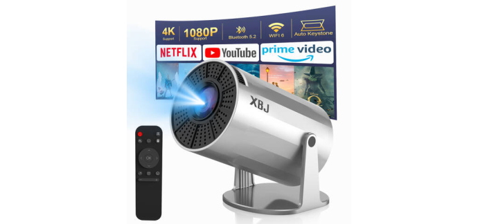 JoyBuy: XBJ Projecteur portable 1080P/4K, WiFi 6, Android 11, 300 ANSI - écran à 39,9€ (au lieu de 79,9€)