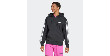 Decathlon: ADIDAS Sweat-shirt zippé à capuche en coton pour homme, noir à 26,99€ (au lieu de 64,99€)