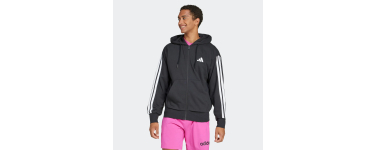 Decathlon: ADIDAS Sweat-shirt zippé à capuche en coton pour homme, noir à 26,99€ (au lieu de 64,99€)