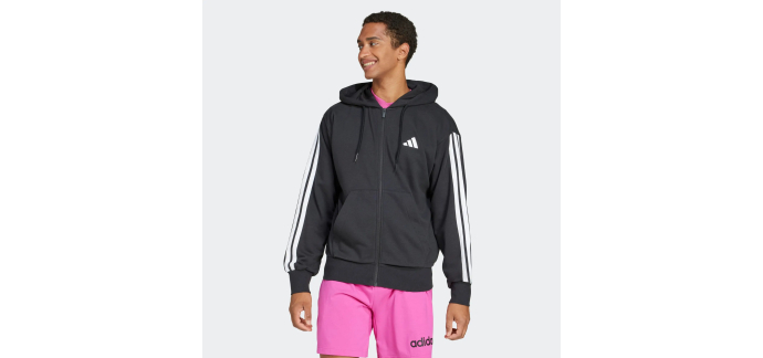 Decathlon: ADIDAS Sweat-shirt zippé à capuche en coton pour homme, noir à 26,99€ (au lieu de 64,99€)