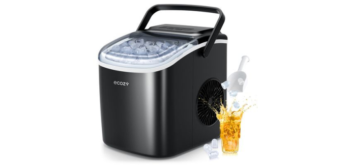 Cdiscount: Ecozy Machine à Glaçons Portable 12kg/24H - 9 glaçons en 6 min, autonettoyante à 84,99€