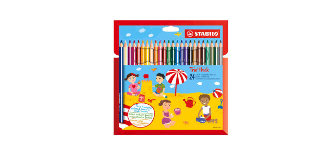 JoyBuy: STABILO Trio thick Coffret de 24 crayons de couleur larges à 5€ (au lieu de 19,79€)