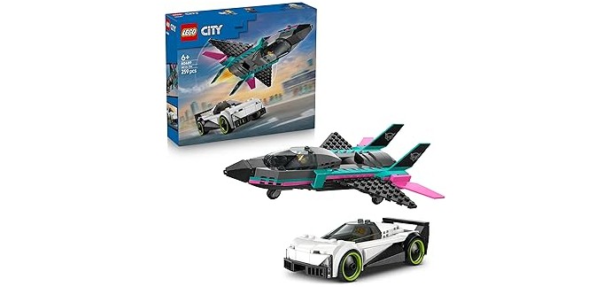 Amazon: LEGO® City Le Jet Contre la Voiture (60489) à 19,99€ (au lieu de 29,99€)