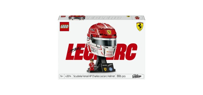 Amazon: LEGO 43014 Ferrari F1 Casque Leclerc à 69,99€ (au lieu de 89,99€)