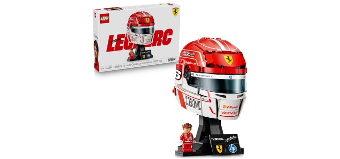 Amazon: LEGO® Scuderia Ferrari HP Casque Charles Leclerc (non communiqué) à 69,99€ (au lieu de 88,48€)