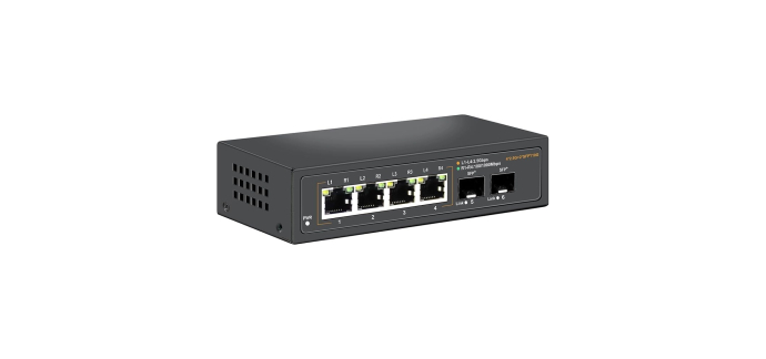 Amazon: Commutateur Ethernet 2.5G Non administré - 6 Ports 2.5G Base-T, 2 Ports Uplink 10G SFP, sans ventila