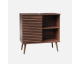 Sweeek: Buffet bas scandinave noyer - 2 étagères, porte coulissante à 77,99€ (au lieu de 129,99€)