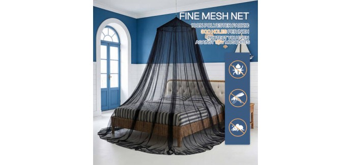 JoyBuy: Moustiquaire LEBONSOIR - Protection moustiques, intérieur/camping/voyage, crochets adhésifs à 7,19€