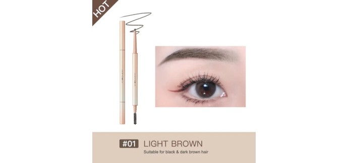 JoyBuy: JUDYDOLL Crayon à sourcils triangulaire fin - #01 Ash Brown à 7,9€ (au lieu de 11,24€)