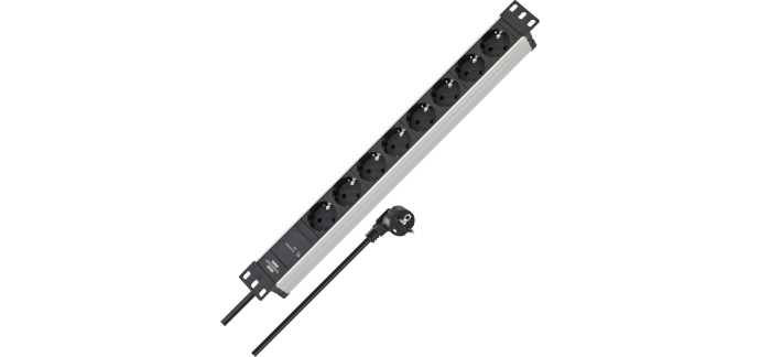 Amazon: Bloc multiprise 8 Prises avec parasurtenseur Brennenstuhl - 19", câble 2m à 31,78€