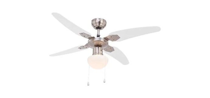 LIDL: Ventilateur de plafond LIVARNO avec éclairage LED - 3 vitesses, pales réversibles à 34,99€