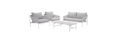 Leroy Merlin: Salon bas 4 personnes en acier Naterial Sigma - Blanc à 224,50€ (au lieu de 449€)
