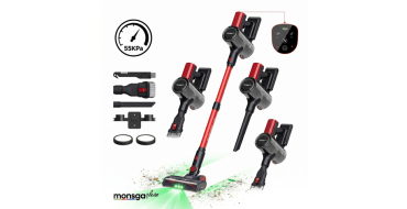 JoyBuy: MonsgaClean M100 Aspirateur sans fil - 55 000 Pa, 45 min, écran tactile à 59,99€