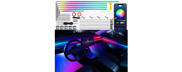 JoyBuy: Dream+color Bande 600 LED intérieure sans fil pour voiture, RGB 22-en-1 - 444,5 cm à 41,99€