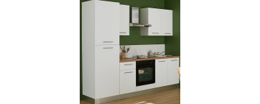 Castorama: Cuisine complète montée All In Monica blanc L. 255 cm avec électroménager à 1249€