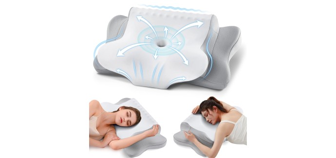 Amazon: Oreiller cervical ergonomique en mémoire de forme à 14,99€ (au lieu de 29,99€)