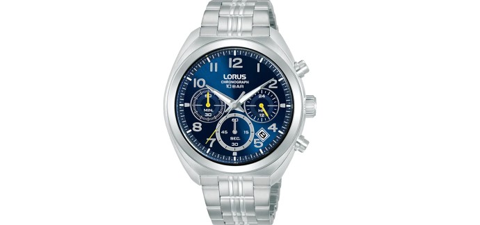 Amazon: Montre Chronographe Lorus Sport RT389KX9 - 10ATM, 41mm, Hardlex, Seiko VD53 à 68,26€