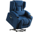 JoyBuy: Fauteuil de relaxation électrique Comhoma - Aide au relevage, inclinaison, tissu bleu et gris à 199,