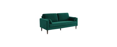 Sweeek: Canapé 3 places en velours vert anglais à 223,99€ (au lieu de 319,99€)