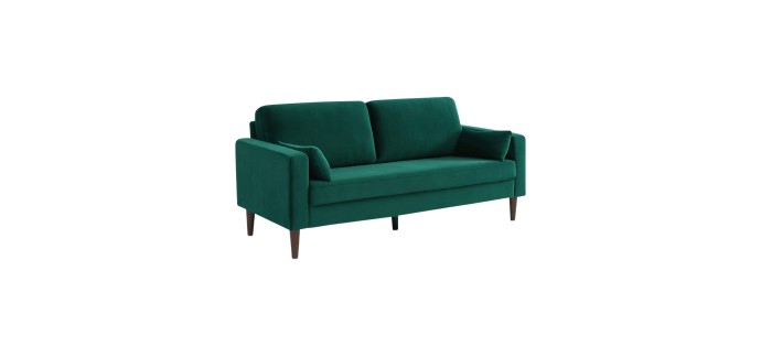 Sweeek: Canapé 3 places en velours vert anglais à 223,99€ (au lieu de 319,99€)