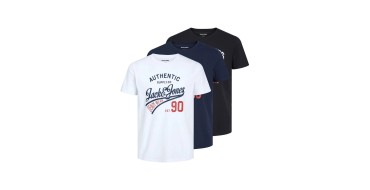 Amazon: Lot de 3 t-shirts col rond Jack & Jones - S, XL, XXL à 16,99€ (au lieu de 24,43€)