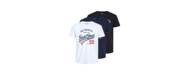 Amazon: Lot de 3 t-shirts col rond Jack & Jones - S, XL, XXL à 16,99€ (au lieu de 24,43€)