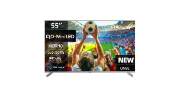JoyBuy: CHiQ M55QN9E TV 4K UHD Mini LED QLED 55" - Dolby Atmos/Vision, DLG 120Hz, Google TV à 359,99€