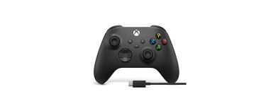 Amazon: Manette Microsoft Xbox série Carbon Black sans fil avec câble de charge à 49,99€ (au lieu de 64,99€)