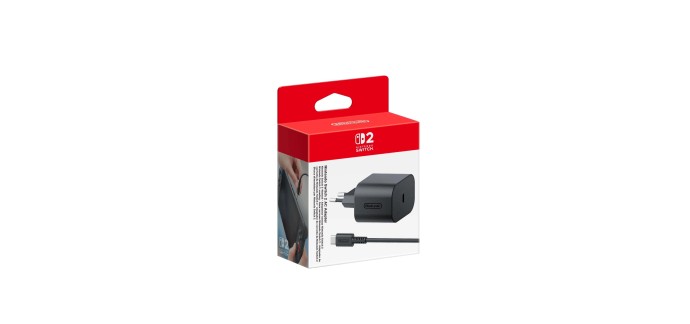 Amazon: Adaptateur secteur Nintendo Switch & Nintendo Switch 2 à 22,51€ (au lieu de 24,56€)