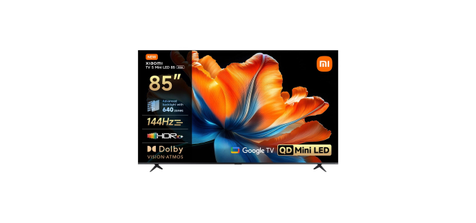 Amazon: TV 85" Xiaomi S Mini 85 2026 - QLED, Mini LED, 144Hz, Dolby Vision-Atmos à 1158,37€