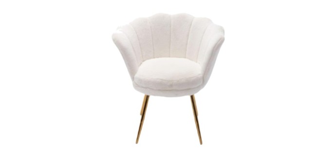 JoyBuy: Ya-Home Chaise d'appoint rembourrée pieds dorés forme pétale à 82,71€ (au lieu de 195,9€)
