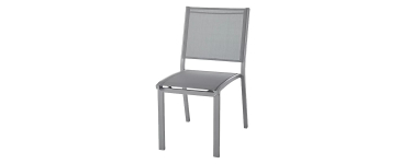 Castorama: Chaise de jardin GoodHome Batz - Aluminium, polyester gris acier, 86cm à 17,94€ (au lieu de 39,90€)