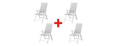 LIDL: LIVARNO HOME Lot de 4 fauteuils HOUSTON - Alu, dossier 7 positions à 184,99€ (au lieu de 199,98€)