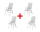 LIDL: LIVARNO HOME Lot de 4 fauteuils HOUSTON - Alu, dossier 7 positions à 184,99€ (au lieu de 199,98€)