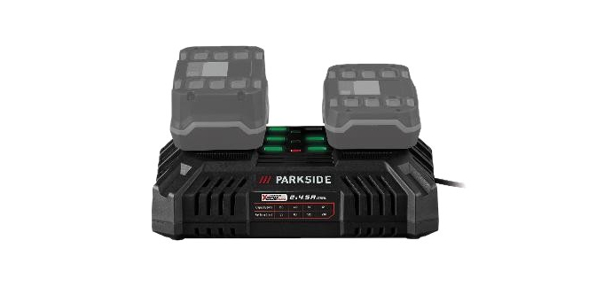 LIDL: PARKSIDE Chargeur de batterie double PDSLG 20 B1 - 2x4,5A, 20V à 18,99€ (au lieu de 29,99€)