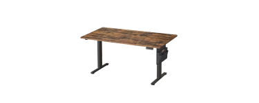 JoyBuy: Bureau assis-debout Ochama - 160 x 70, 4 modes, Port USB-C, Brun Vintage à 99,99€