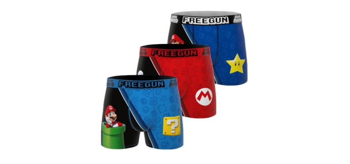 JoyBuy: FREEGUN Lot de 3 boxers microfibre garçon Super Mario Bros à 17,9€ (au lieu de 32,9€)