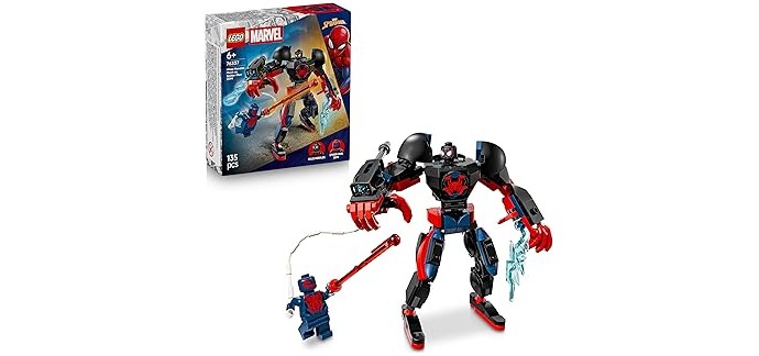 Amazon: LEGO® Marvel Miles Morales Robot vs Spider-Man 2099 (76337) à 10,99€ (au lieu de 14,99€)