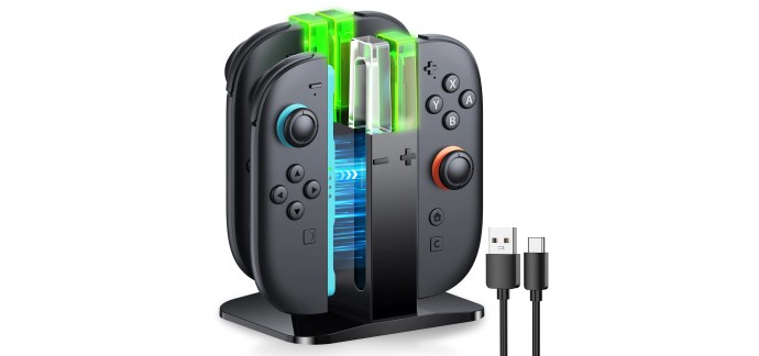 Amazon: Station de charge FYOUNG pour Joy-Con 2 Nintendo Switch 2 - 4 manettes, port magnétique à 4,72€