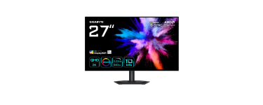 Amazon: Ecran PC 27" Gigabyte GO27Q24G - QHD, OLED 240 Hz, HDR 400 True Black à 346,12€ (au lieu de 435,19€)
