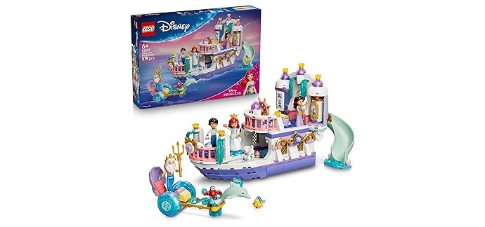Amazon: LEGO® Disney Princess Le bateau du mariage royal d'Ariel (43299) à 54€ (au lieu de 69,99€)