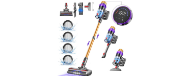 JoyBuy: Aspirateur sans fil Daynee - 65 kPa, 70 min autonomie, écran LCD à 102,99€ (au lieu de 449,99€)