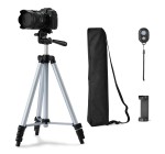 Amazon: Trépied Amazon Basics 127 cm pour smartphone/appareil photo + télécommande Bluetooth à 12,67€