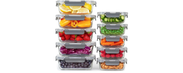 Amazon: Lot de 10 Boites Repas en Verre Good For You - Hermétiques sans BPA à 37,49€
