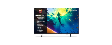Cdiscount: TV 65" Philips 65PUS8000 - 4K, LED, Ambilight 3 canaux à 499,99€