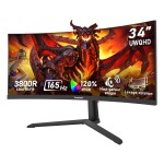 Amazon: Écran PC Incurvé 34" Ultrawide - 165 Hz, UWQHD, 1 ms à 188,61€ (au lieu de 219,99€)