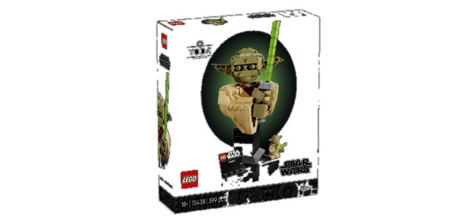 Amazon: LEGO 75438 Buste de Yoda (Adulte) à 28,9€ (au lieu de 39,99€)