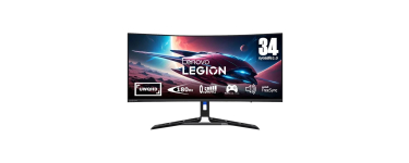 Lenovo: Ecran PC 34" Legion R34W-30 - UWQHD, 3440x1440, 180Hz à 259,92€ (au lieu de 281,99€)